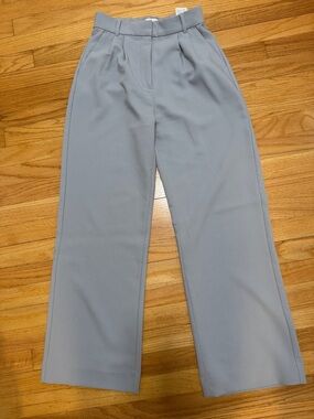 Abercrombie & Fitch (A&F) Light Gray Wide-Leg Trousers